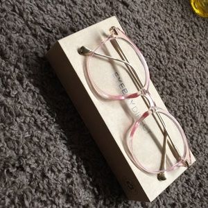 Clear Pink Round Eyeglasses
